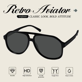 mosanana Retro Aviator Oversized Sunglasses for Women Men Trendy Cute Big Vintage Shades Black sunnies for Outdoor 2025 UV400 MS52481