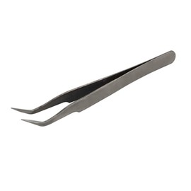 Utoolmart ST-15 Stainless Steel Micro-magnetic Pointed Tip Tweezer Silver Tone with Card Bag 1 pcs