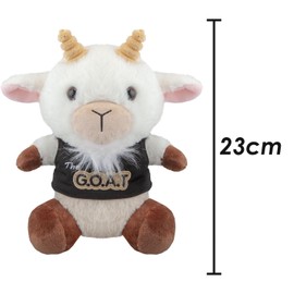 VFM - Goat Soft Toy Farm Animal Plush Cute Cuddly Soft Furry Fluffy Stuffed Toy Plush Toy Cute Stuffed Plushie, Gifts for Birthday, Valentine's Day Chirstmas - 23cm White