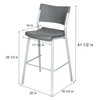 OEF Furnishings Blow Molded Bistro Stool, Grey (OEFCTS30)