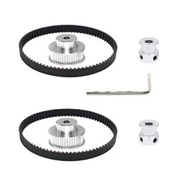 Befenybay 2Kit 2GT Synchronous Wheel 20 & 40 Teeth Aluminium Tooth Disc with 6.35mm Bore and 2pcs Length 200mm Width 6mm Belt (20-40T-6.35B-6)
