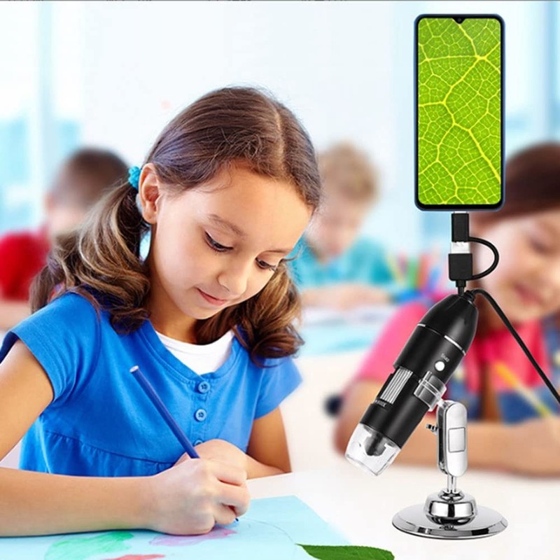 DHYAWUER 1600X Digital Microscope Camera 3In1 USB Portable Elec Microscope
