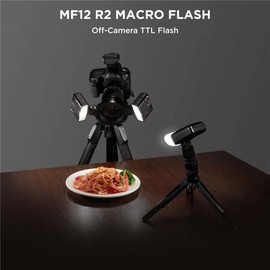 Flashpoint MF12 Macro Flash, R2 2.4GHz Wireless Control Off Camera Flash, Built-in 3.7V/6.29W Lithium Battery, Color Effects Set and Color Temperature Adjustment Set for Flash Macro Photography