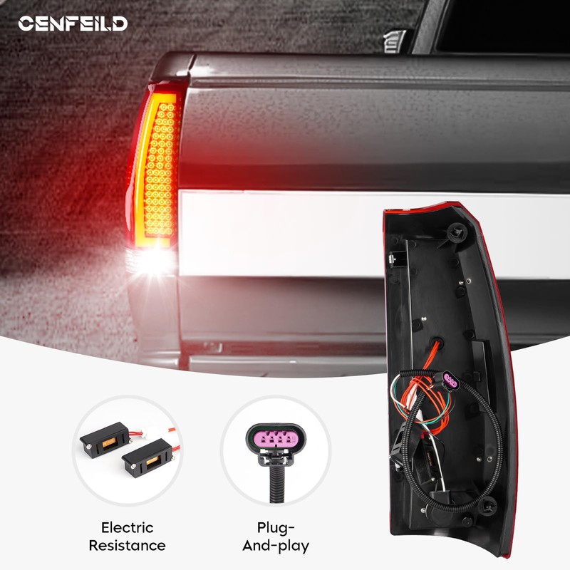 Cenfeild Tail Lights Assembly [LED Kit] Compatible with Chevy Avalanche