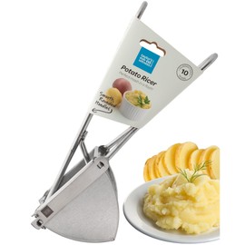 Heavy-Duty Stainless Steel Potato Ricer – Professional Grade Kitchen Tool for Mashed Potatoes, Puree & Mashing Vegetables. Dishwasher Safe & Easy to Use. Great for Professional Chefs & Beginners