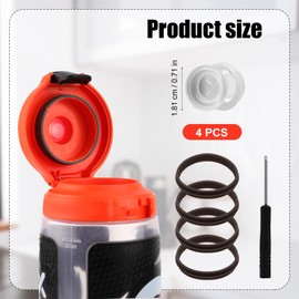 Gosknor 4pcs Dispensing Rubber Valves Compatible with Gatorade Water Bottle, Silicone Valve Replacement Lid for Gatorade GX 30oz & Plastic Inserts & Seals & Screwdriver