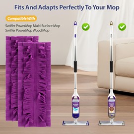 6 Pack Reusable Mop Refill Pads for Swiffer PowerMop Multi-Surface Mop and Swiffer PowerMop Wood Mop, Microfiber Power Mop Pads Refills for All Types of Floor Cleaning
