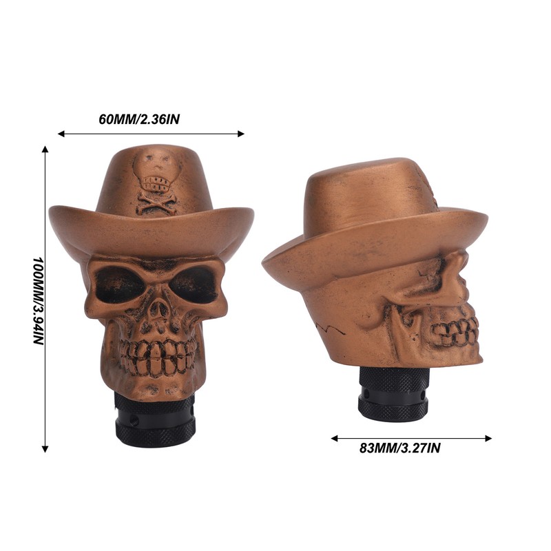Skull Head Gear Shift Knob with 3 Adapters Cool Looking