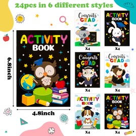 BWkoss Kindergarten Graduation Activity Books- Preschool Graduation Theme Mini Games Coloring Booklet Set for Kids Bulk Mazes Word Search Games for School Ceremony Party Goodie Bags Stuffers Favors