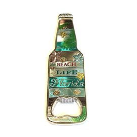 SUREG Florida Fridge Magnet Bottle Opener - Various designs Retro Collage Collectible Souvenir Bottle Opener 1 Item (Florida Beach Life), MGBF1