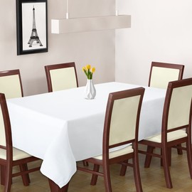 Urban Villa Tablecloth White Table Cloth Tabletop Cover Kitchen Dining Tablecloth 85% Cotton 15% Polyester Great for Parties Wedding Holiday Dinner Rectangle 60x102 Inches 8-10 Seat Table Cloth