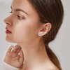Moonstone Earrings 925 Sterling Silver Pink Cat's Eye Stud Earrings