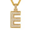 Richsteel Gold Letter E Necklace Bling Chains Men Name Initial