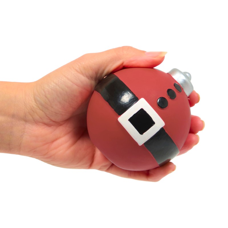 Petface Claus the Bauble, Latex Christmas Dog Toy with Built-In