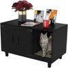 GDLF Modern Wood Pet Crate Cat Washroom Hidden Litter Box