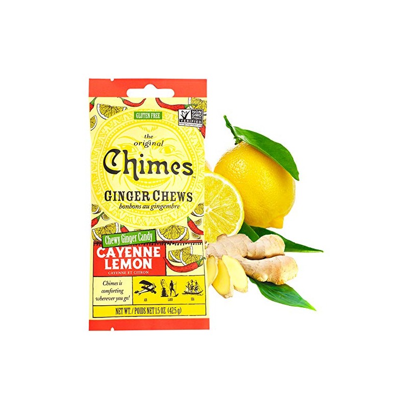 Chimes Cayenne Lemon Ginger Chews, Cayenne Lemon, 1.5 Ounce (Pack