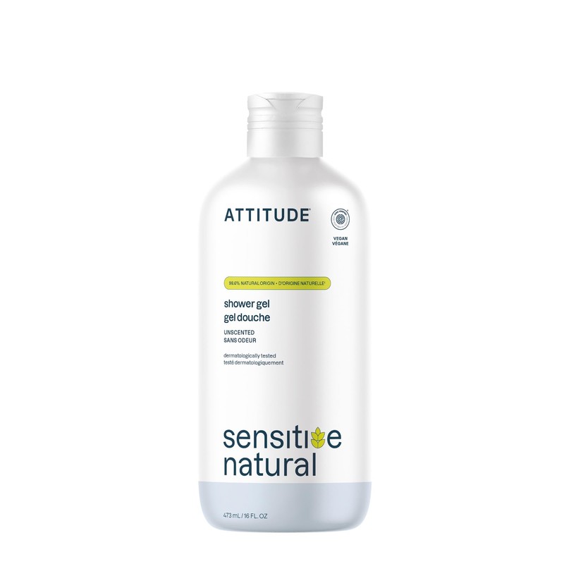 ATTITUDE Sensitive Skin, Hypoallergenic Body Wash, Fragrance-free, 16 Fl. Oz.