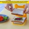 BJAINGEXK Sandwich Slicer and Sealer, Square Pocket Sandwich Maker, Yellow