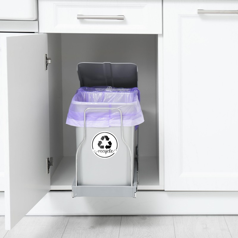 Elegant Recycling Stickers for Trash Can, 3.5" Recycle Stickers for