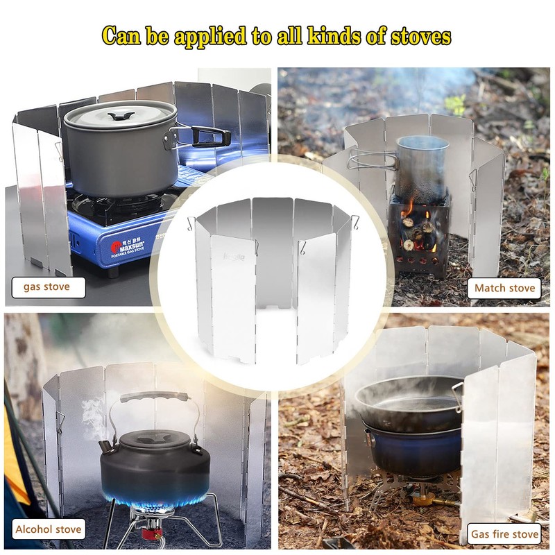 Profiwoab 9 Plates stove windshield Foldable Outdoor Camping Cooker windshield