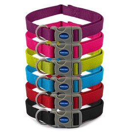 Ancol Viva Adjustable Collar Red, Size 2-5/Medium Fits neck 30-50 cm, Quick Fit, Lightweight, Weather Proof