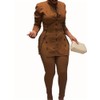 Plus Size Women's Button-Front Blazer and Pants Set, Curvy Long