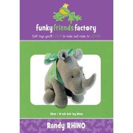 Funky Friends Paper Sewing Pattern Randy Rhino Soft Toy from Factory