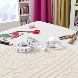 White Sewing Tape Measure,Double Sided Pocket Measure Tape,Tailor's Tape Measure for Sewing Craft Cloth Waist-Body Measurement Popular Sewing Notions and Supplies(60 inch/150cm)