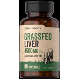 Horbäach Grass Fed Beef Liver | 4500mg | 90 Capsules | Paisture Rasied | by Horbaach