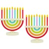 2-Pack Hanukkah Children's Wooden Chanukah Menorah with Removable Candles