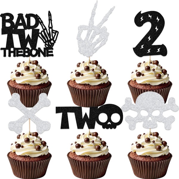 24PCS Bad Two The Bone Cupcake Topper Bad Two the