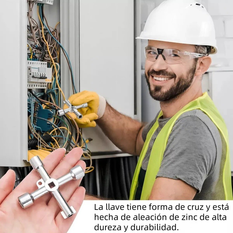 Llave Universal Combinada CEROB 5 En 1 Para Gabinetes Eléctricos