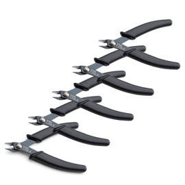 trueCABLE Precision Sharp Flush Cutter, 5” Side Cutting Pliers, Hardened Carbon Steel Tool, Durable Construction, Cut Wire Up To 16 AWG, 5 Pack