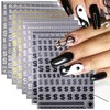 8PCS Money Dollar Nail Art Stickers Metallic Nail Decals 3D