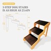 Extra Wide Dog Stairs for Large Dogs, 3-Step,Supports Up to