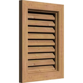 Ekena Millwork GVWVE18X3000SFUWR Vertical Gable Vent Gable Vent, 18"W x 30" (23"W x 35"H Frame Size), Western Red Cedar, Unfinished