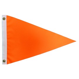 Heavy Duty Orange Safety Flag 12x18 Inch -Longest Lasting Oxford Nylon 210D | Four Rows Stitching Fly Ends | Attention Safety Triangle Flags Decoration Gift Boat UTV ATV Car Bike Yacht Warning Banner