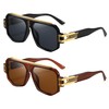 SHEEN KELLY Polarized Square Retro Pilot Sunglasses for Men Fashion