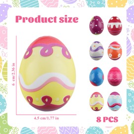dellyy Easter Eggs Stress Ball, Pack of 8 Colourful Super Soft Squeeze Easter Eggs, Stress Ball Easter Egg, Stress Ball Eggs Easter Party Bag Children, Slow Rising Stress Ball, Easter Basket Filler,
