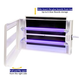 Awoco 11W 100V-240V LED Wall Mount or Table Standing Sticky Fly Trap Lamp for Capturing Flies, Mosquitoes, Moths and Flying Insects (Fly Trap + 6 Glue Boards)