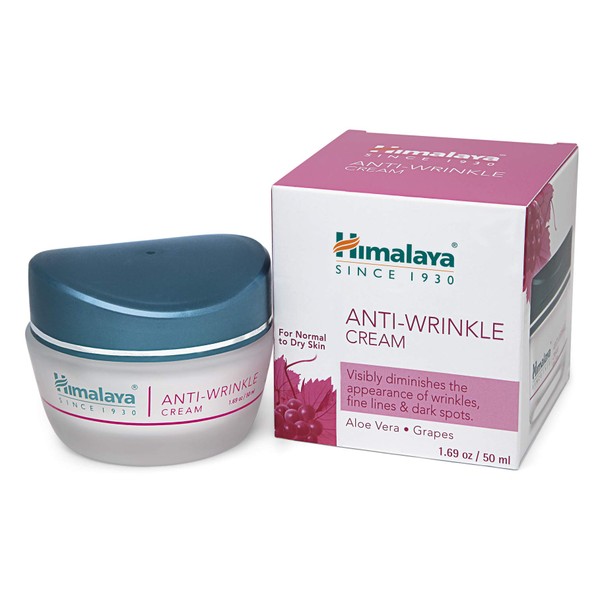 Himalaya Anti-Wrinkle Cream with Grapes and Aloe Vera,Reduces wrinkles,Fine Lines and Age Spots,1.69 oz/50ml