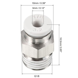 TA-VIGOR 2Pcs G1/8 Push to Fit 3mm OD Hose Connect Fittings, Straight Pneumatic Coupling Adapter, Quick Push to Connect Air Line Fittings for Gas Pneumatic Systems and Industrial Applications