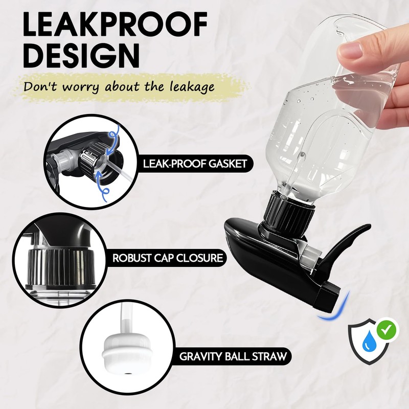 2 Packs Plastic Spray Bottles 360°Water Spray Bottle for Cleaning