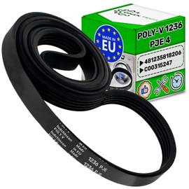 Washing Machine Belt Poly-V 1236 PJE 4 with the Original Code 481235818206 C00315247 for Whirlpool for Siemens for Bosch - MADE IN EU - Warranty 5 Years – ONIX TECH