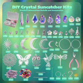 CeeVian DIY Suncatchers 460PCS DIY Crystal Suncatcher Kits Art and Crafts for Adults Hanging Prism Sun Catcher with Crystals Ball for Indoor Window Home Wedding Garden Decor