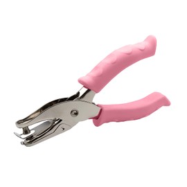 6mm Single Hole Punch Machine for A4 Paper Stainless Steel Hole Punch DIY Office School Non-Slip Rubber Handle (Perforator, Pink)