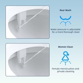 Hibbent Bidet Toilet Seat Attachment with Non-Electric Dual Nozzle,Adjustable Water Pressure,Cold Water Bidet Attachment for Toilet UK,Easy Home Installation