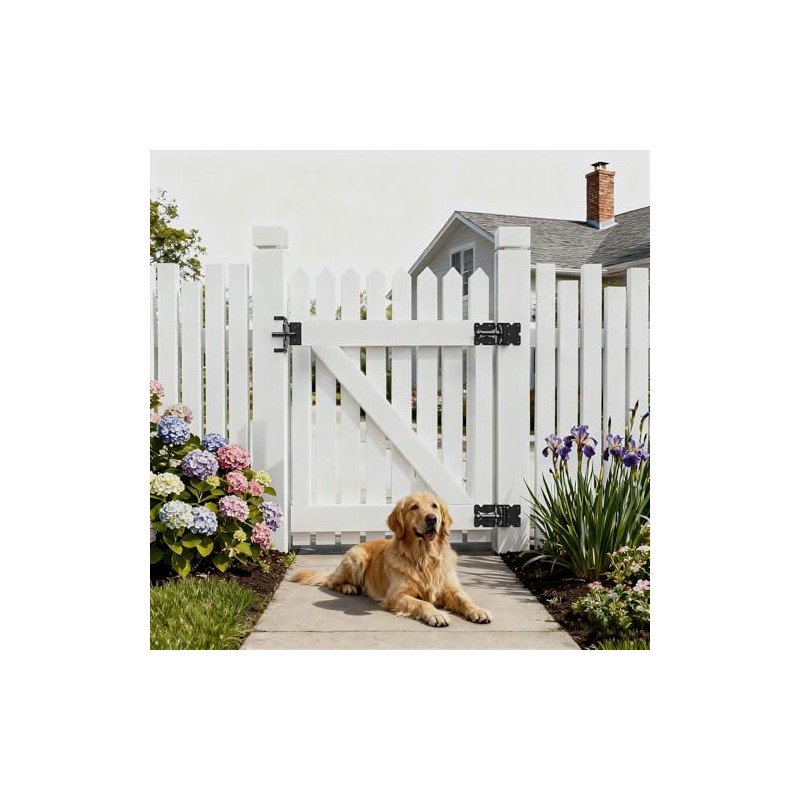 skysen Carbon Steel Vinyl Wood Fence Post Mount Gate Latch(2066-cs-p)