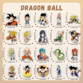 Dragon Ball Fridge Magnets Set - 20 Pcs Mixed Cartoon Character Refrigerator Magnets, Classic Manga Themed Decor for Home Kitchen Office Whiteboard Locker for Dragon Ball Lovers Adults