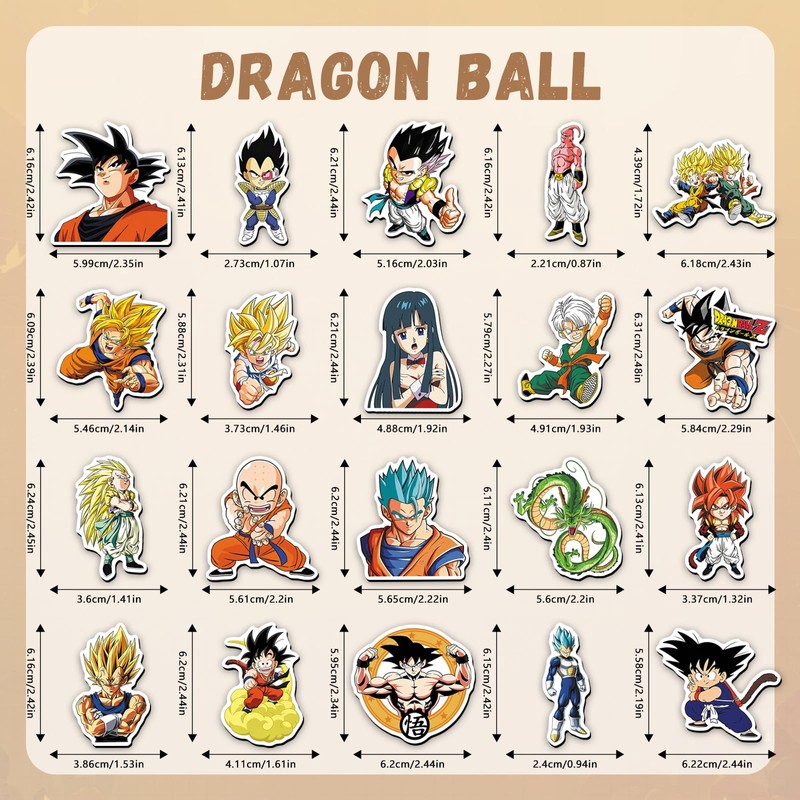 Dragon Ball Fridge Magnets Set - 20 Pcs Mixed Cartoon